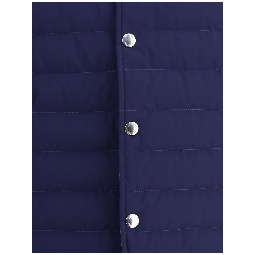 Ärmellose Jacke aus blauem Polyester von Brunello Cucinelli