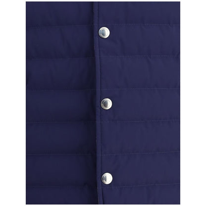 Ärmellose Jacke aus blauem Polyester von Brunello Cucinelli