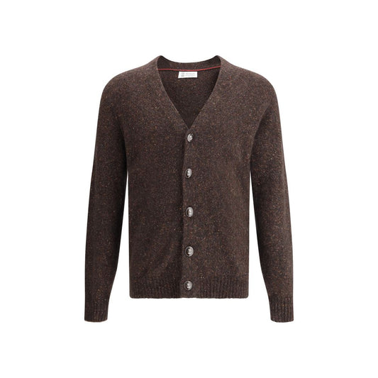 Brunello Cucinelli braune Alpaka-Vicugna-Paco-Strickjacke