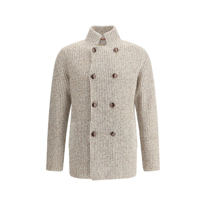 Brunello Cucinelli Beiger Wollmantel aus Fleece
