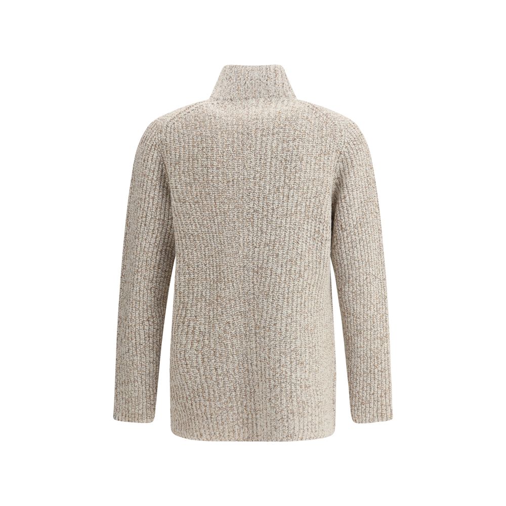 Brunello Cucinelli Beiger Wollmantel aus Fleece