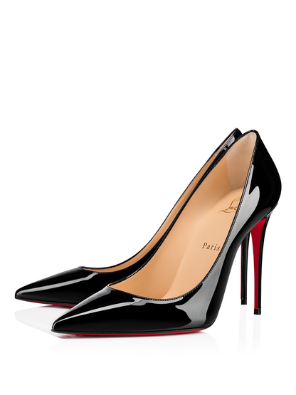 Christian Louboutin Schwarzes Lackleder Kate Décolleté 100