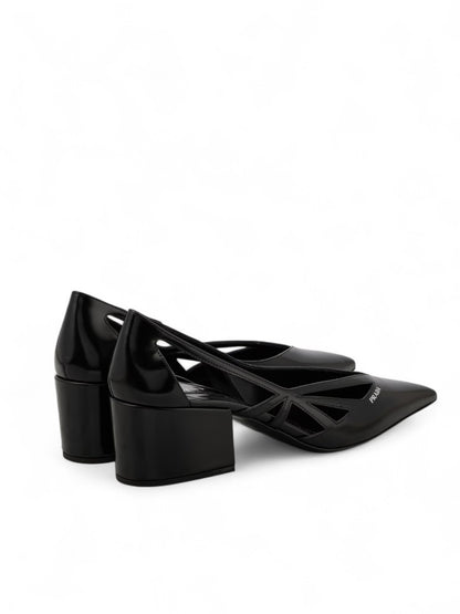Prada Schwarze Leder-Pumps mit Cut-Outs 55