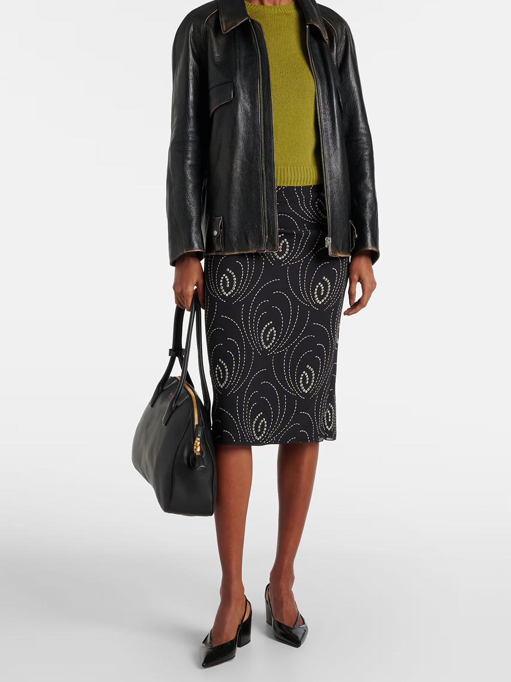 Prada Schwarze Leder-Pumps mit Cut-Outs 55