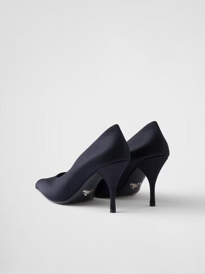 Prada Blaue Satinpumps
