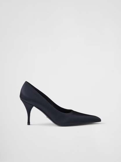 Prada Blaue Satinpumps