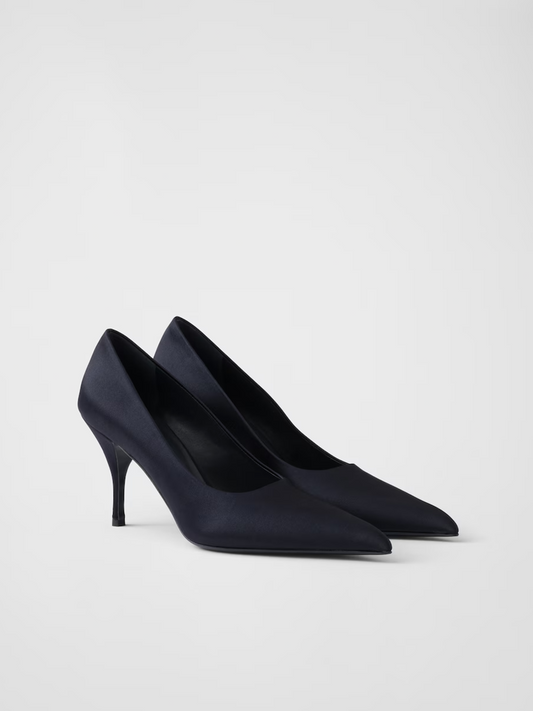 Prada Blaue Satinpumps