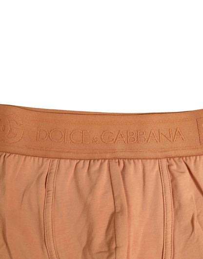 Dolce &amp; Gabbana – Boxershorts aus Baumwollstretch in normaler Passform, Braun