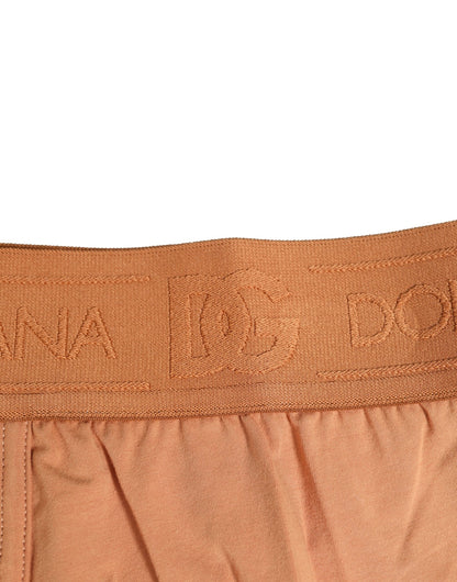 Dolce &amp; Gabbana – Boxershorts aus Baumwollstretch in normaler Passform, Braun