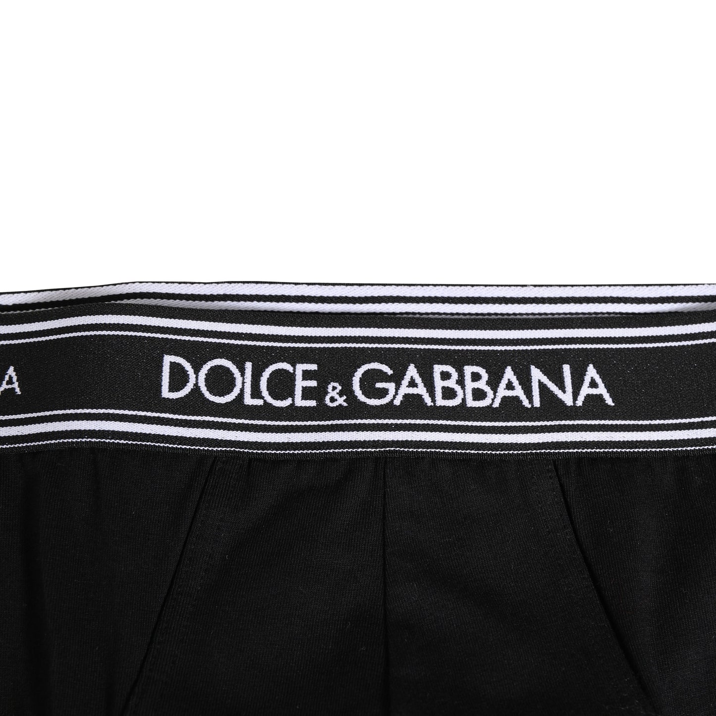 Dolce &amp; Gabbana – Slip mit Logo-Print aus schwarzer Stretch-Baumwolle
