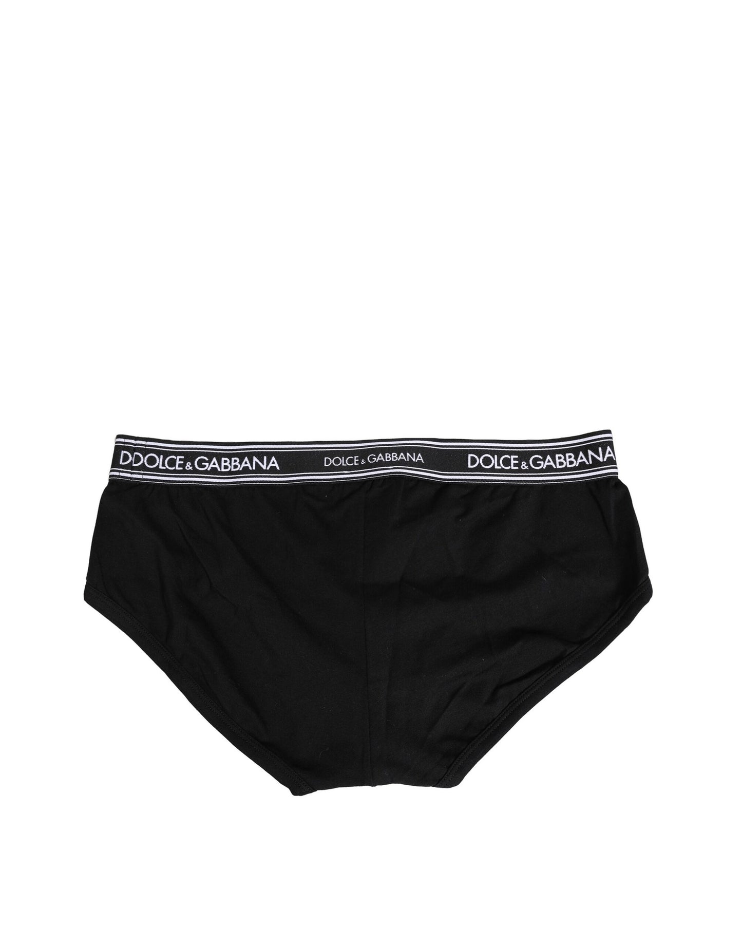 Dolce &amp; Gabbana – Slip mit Logo-Print aus schwarzer Stretch-Baumwolle