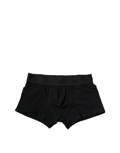 Dolce &amp; Gabbana – Schwarze Boxershorts aus Baumwollstretch in regulärer Passform