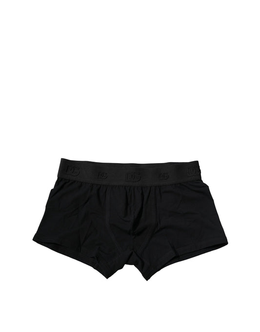 Dolce &amp; Gabbana – Schwarze Boxershorts aus Baumwollstretch in regulärer Passform