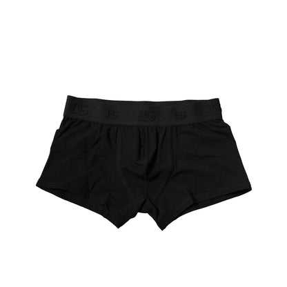 Dolce &amp; Gabbana – Schwarze Boxershorts aus Baumwollstretch in regulärer Passform