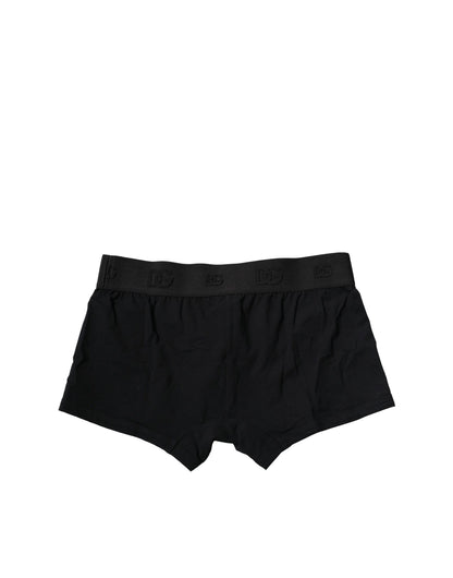 Dolce &amp; Gabbana – Schwarze Boxershorts aus Baumwollstretch in regulärer Passform