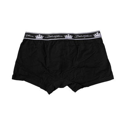 Dolce &amp; Gabbana – Schwarze Boxershorts aus Baumwollstretch in regulärer Passform