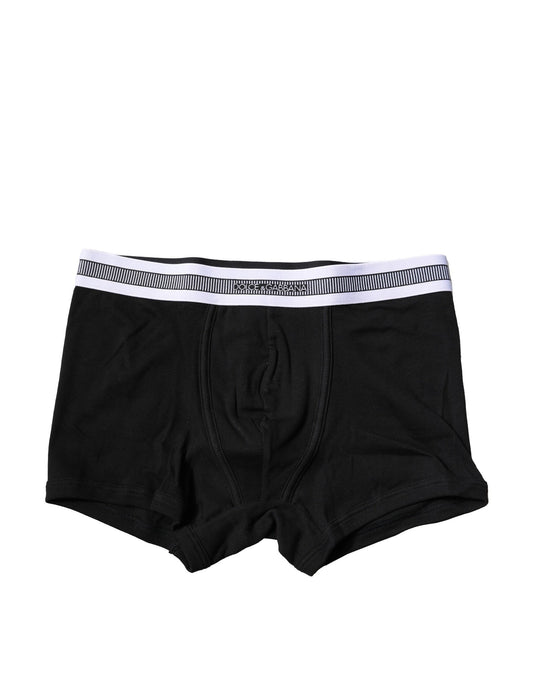 Dolce &amp; Gabbana – Schwarze Boxershorts aus Baumwollstretch in regulärer Passform