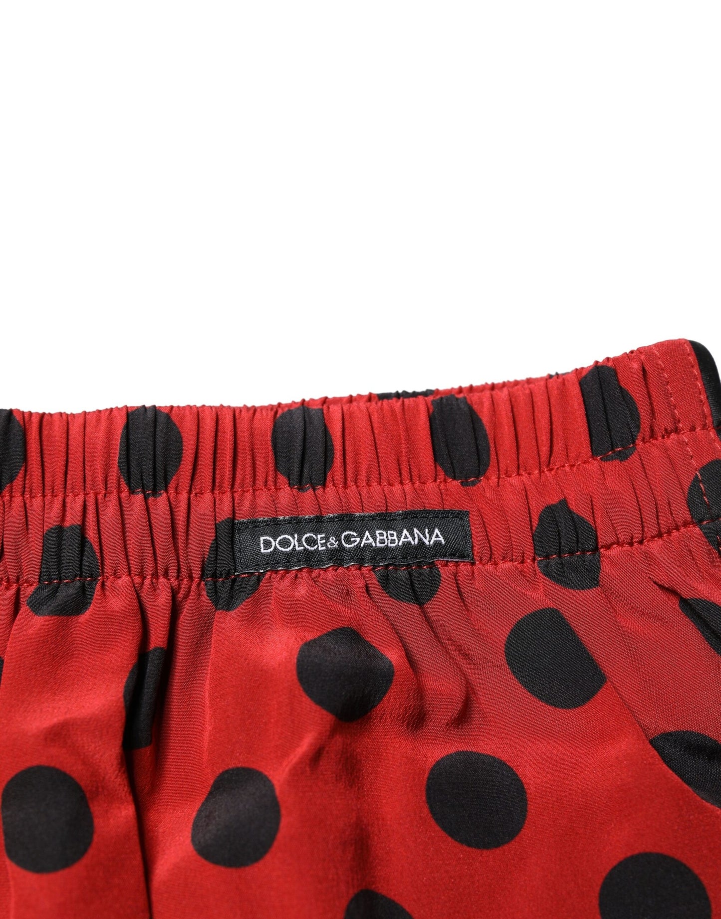Dolce &amp; Gabbana – Boxershorts aus roter Seide mit Punkten