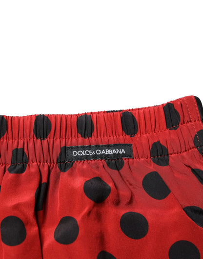 Dolce &amp; Gabbana – Boxershorts aus roter Seide mit Punkten