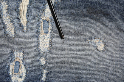 Dolce &amp; Gabbana Blaue verwaschene zerfetzte Baumwolljeans für Herren