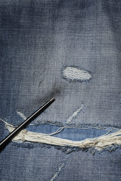 Dolce &amp; Gabbana Blaue verwaschene zerfetzte Baumwolljeans für Herren