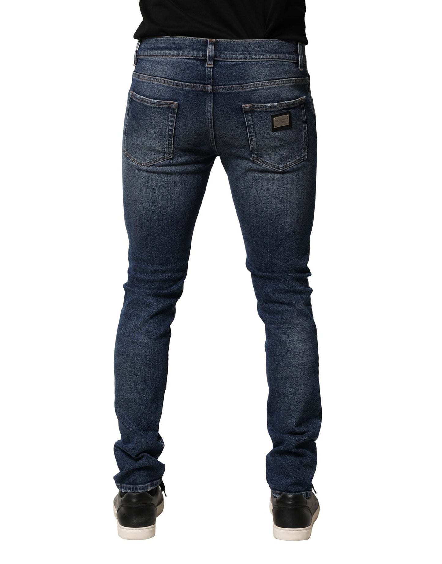 Dolce &amp; Gabbana – Blau verwaschene Skinny-Jeans aus Baumwolldenim