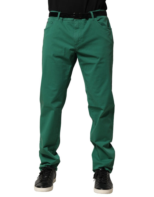 Dolce & Gabbana Green Cotton Stretch Skinny Men Denim Jeans