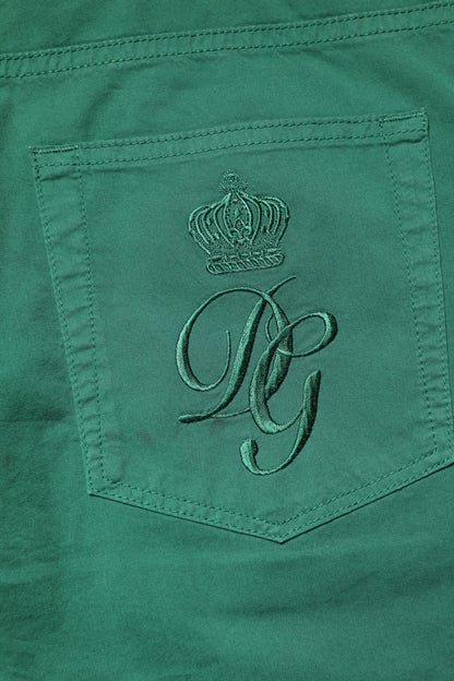 Dolce & Gabbana Green Cotton Stretch Skinny Men Denim Jeans