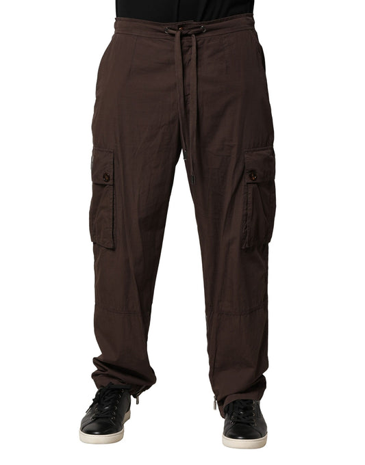 Dolce & Gabbana Brown Cotton Cargo Jogger Men Pants