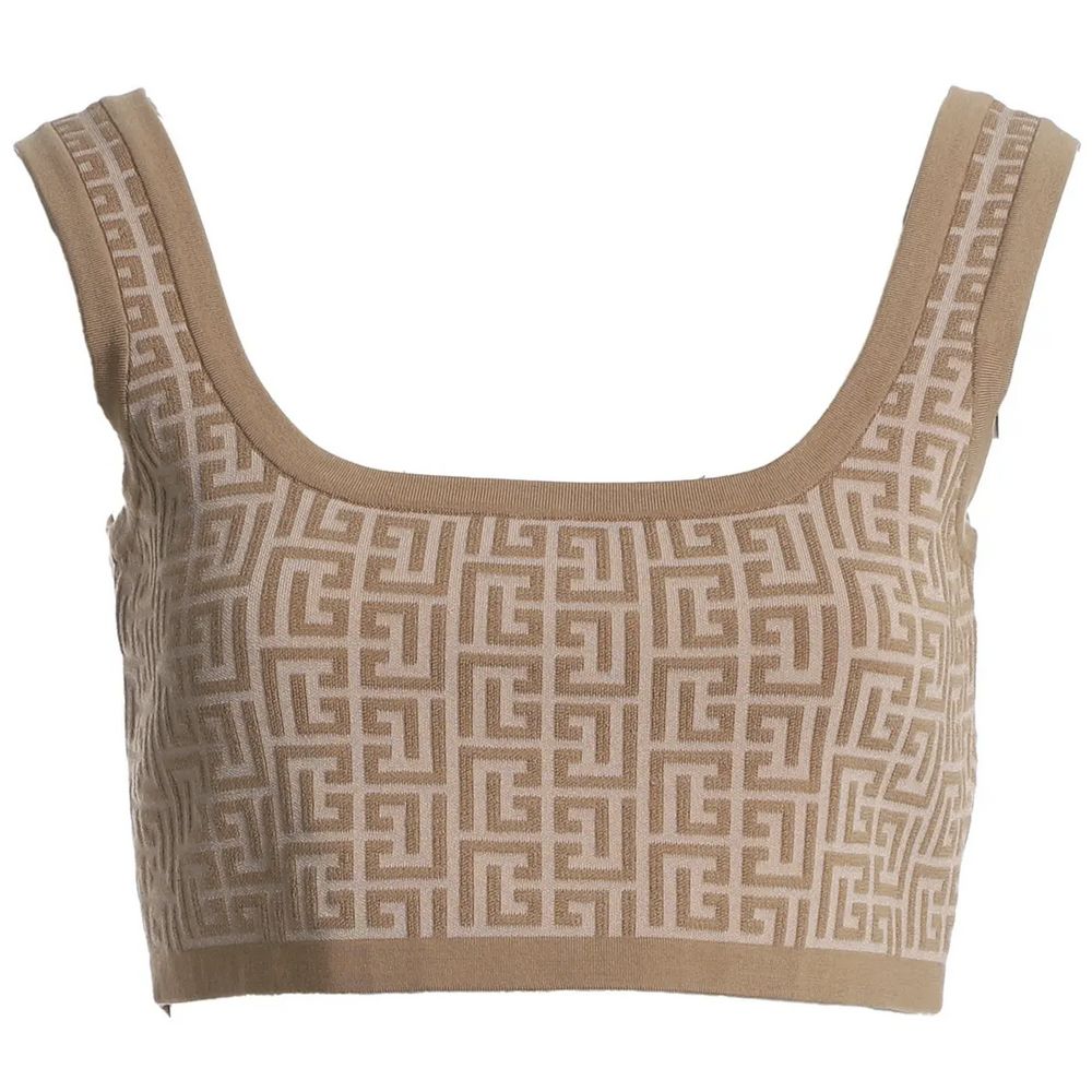 Balmain Beige Wolltop für Damen