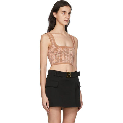 Balmain Beige Wolltop für Damen