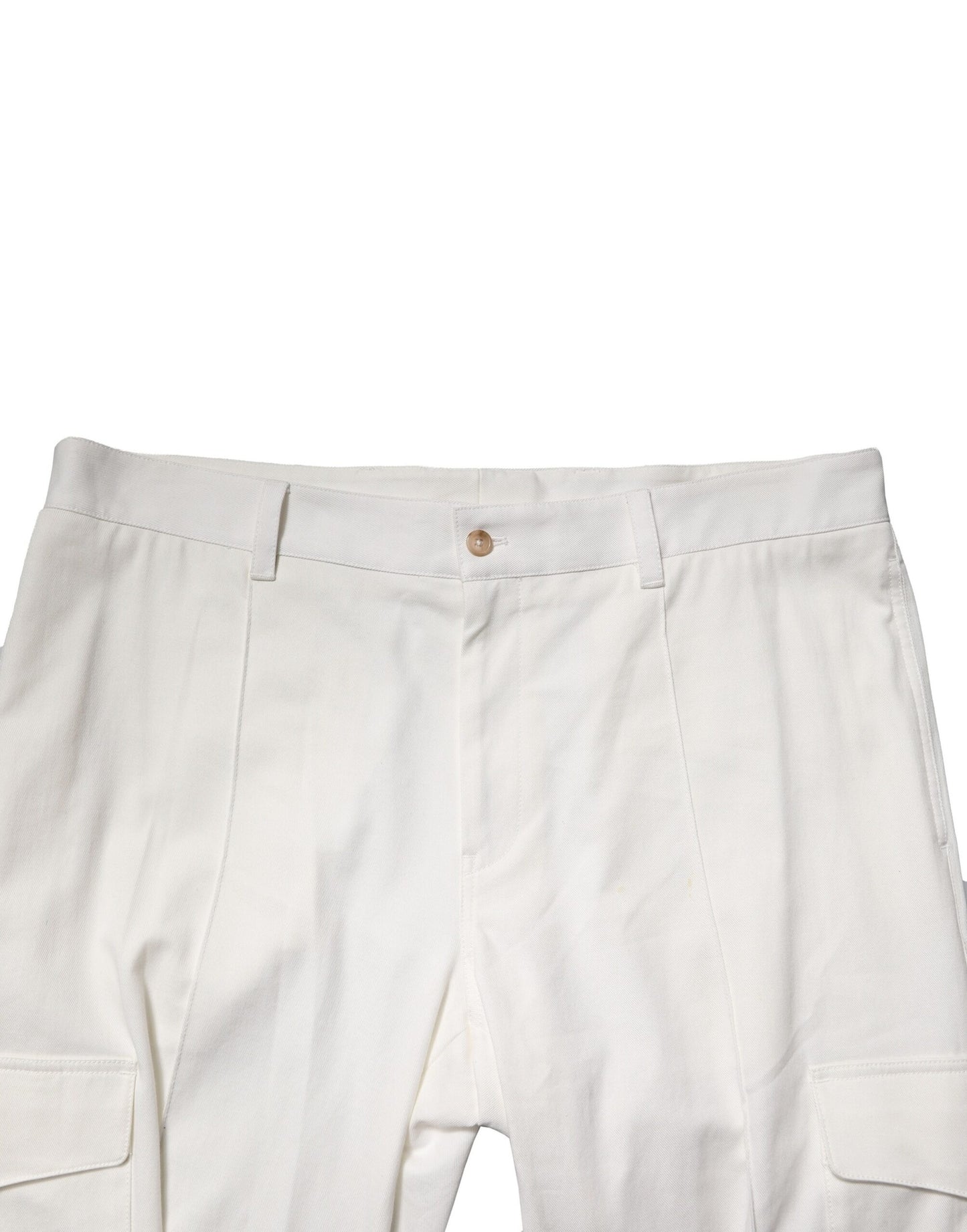 بنطلون رياضي رجالي من Dolce &amp; Gabbana مصنوع من القطن باللون الأبيض