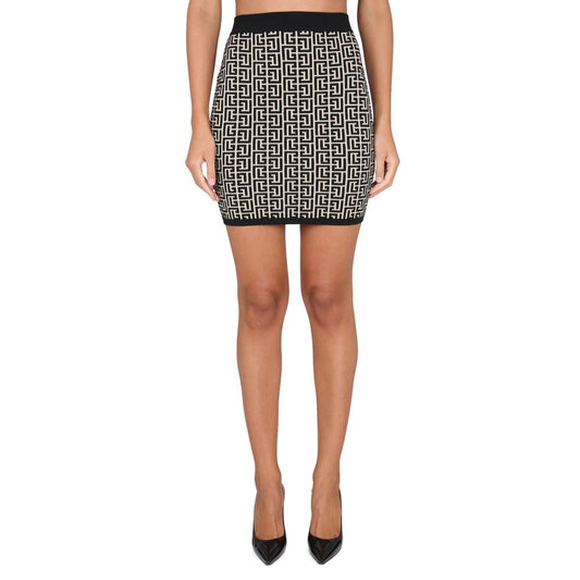 Balmain Schwarzer Viskoserock