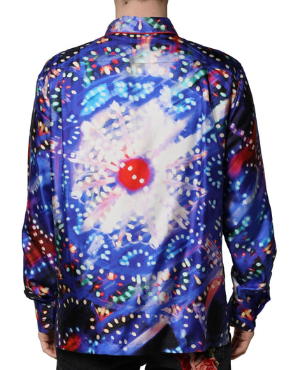 Dolce &amp; Gabbana Mehrfarbig bedrucktes Lounge-Freizeithemd aus Seide