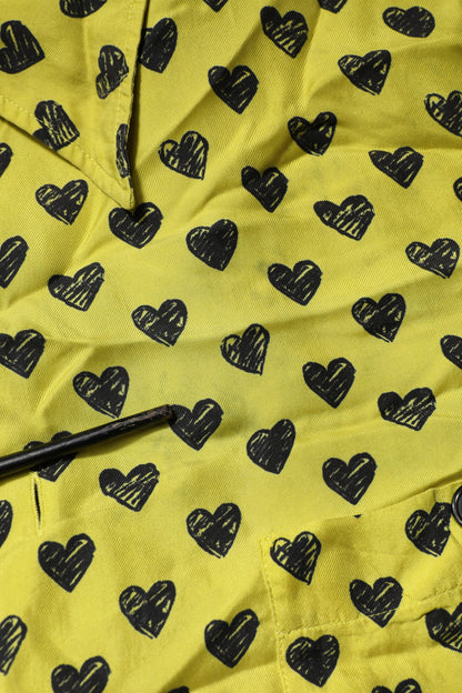 Dolce &amp; Gabbana Gelbes Herz Kurzarm Herren Freizeithemd