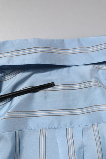 Dolce & Gabbana Light Blue MARTINI Striped Formal Dress Shirt
