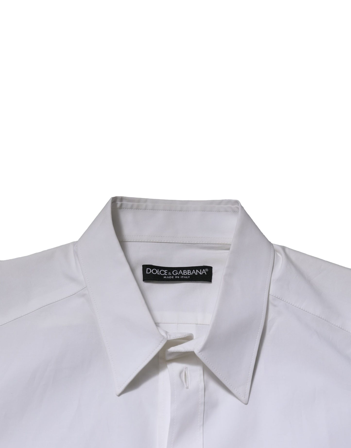 Dolce & Gabbana White Cotton Long Sleeves Dress Formal Shirt