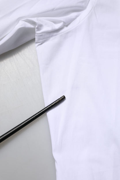 Dolce & Gabbana White Cotton Long Sleeves GOLD Formal Shirt