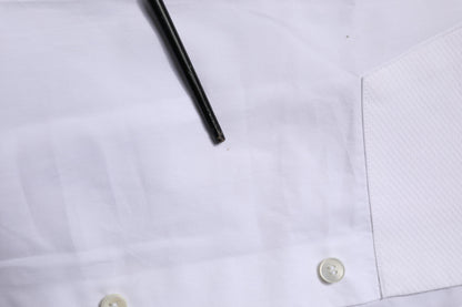 Dolce &amp; Gabbana Weißes Latzhemd aus Baumwollpopeline in GOLD