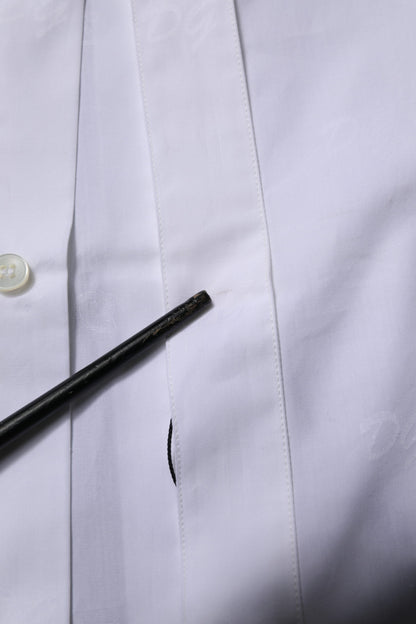 Dolce &amp; Gabbana Weiß GOLD Langarm-Kleid Formelles Hemd