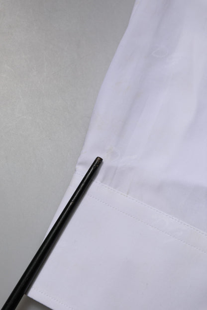 Dolce &amp; Gabbana Weiß GOLD Langarm-Kleid Formelles Hemd