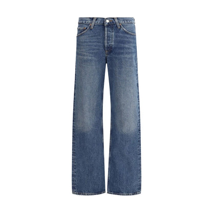 Agolde Blaue Baumwoll-Jeans mit geradem Bein