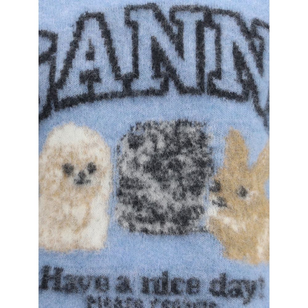 Ganni Puppies Kurzarmpullover