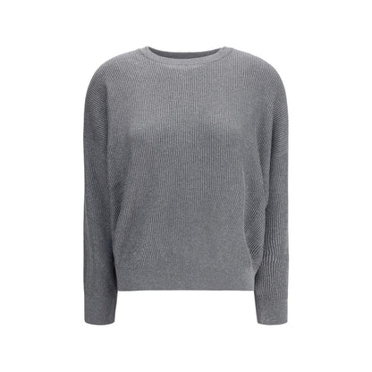 Brunello Cucinelli Graues Baumwoll-Sweatshirt