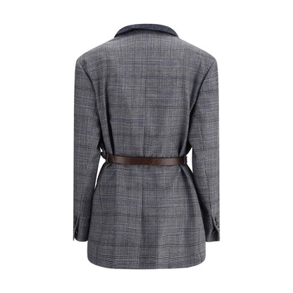 Brunello Cucinelli Grauer Blazer aus Fleecewolle