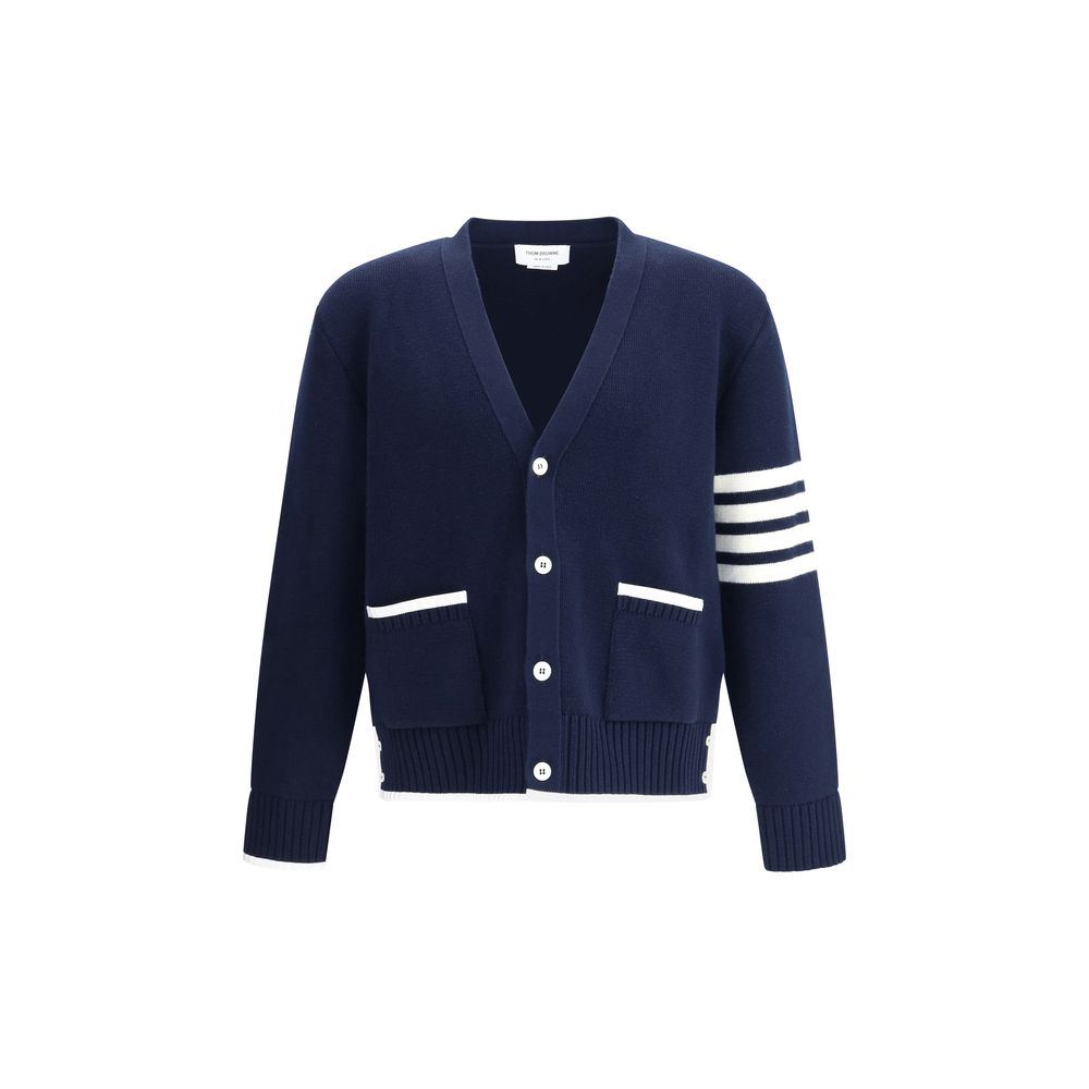 Thom Browne Strickjacke aus blauer Merinowolle