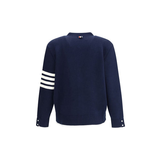 Thom Browne Strickjacke aus blauer Merinowolle