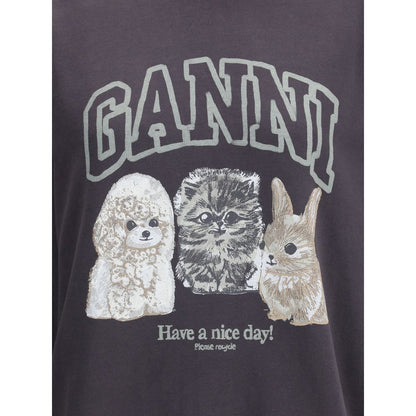 Ganni Graues Baumwoll-Sweatshirt