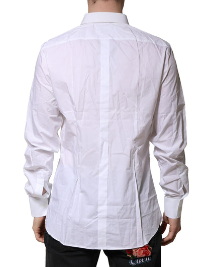 Dolce & Gabbana White GOLD Long Sleeves Dress Formal Shirt