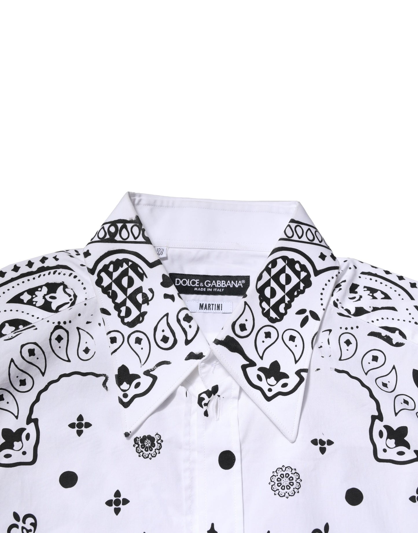 Dolce &amp; Gabbana Weißes formelles Hemd mit MARTINI-Bandana-Print